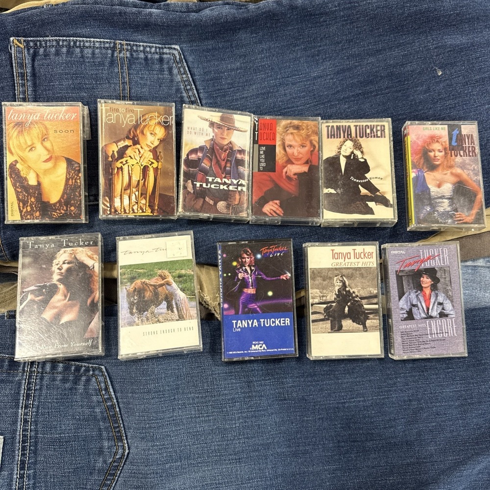 Tanya Tucker 11 Cassette Tape Lot Greatest Hits, Live, Fire To Fire, Soon, Woman